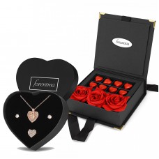 Forentina Rose Kalpli Takı Seti Çikolata & Kadife Kırmızı Gül Hediye Set PS2659